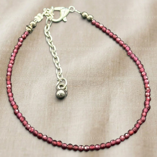 Natural Garnet Anklet (Strength and Passion)