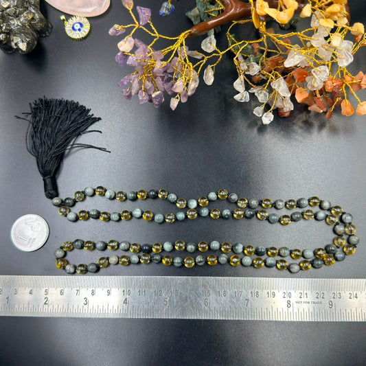 6mm Cat's Eye & Citrine Jaap Mala (Focus & Abundance)