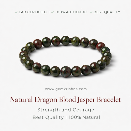 Natural Dragon Blood Jasper Bracelet | Strength and Courage | Best Quality | 100% Natural premium GemKrishna product cover