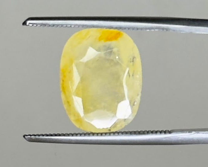 Natural Untreated Yellow Sapphire – 5.90 Carat Cushion Cut | Gemkrishna