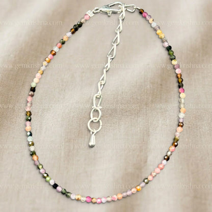 Multi Tourmaline Anklet with Star Charm (Balance and Positive Energy)