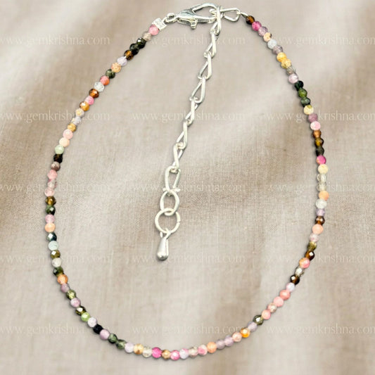 Multi Tourmaline Anklet with Star Charm (Balance and Positive Energy)