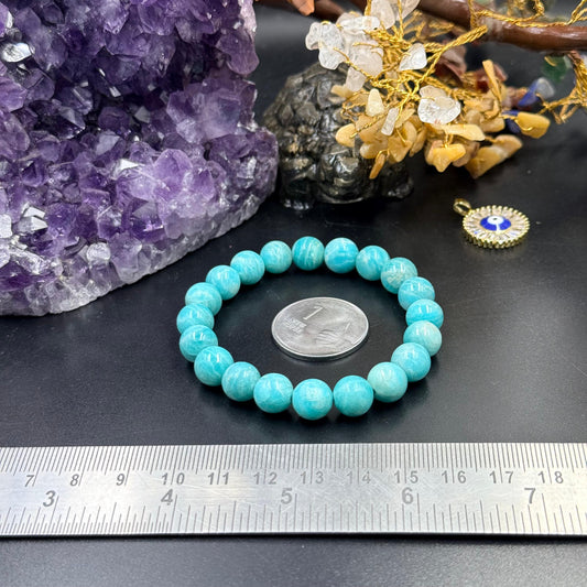 AAA Green Russian Amazonite Bracelet (Calmness & Communication)