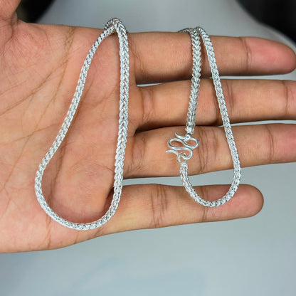 German Silver Chain for Men & Women – 20 g Woven Link Necklace for Pendant