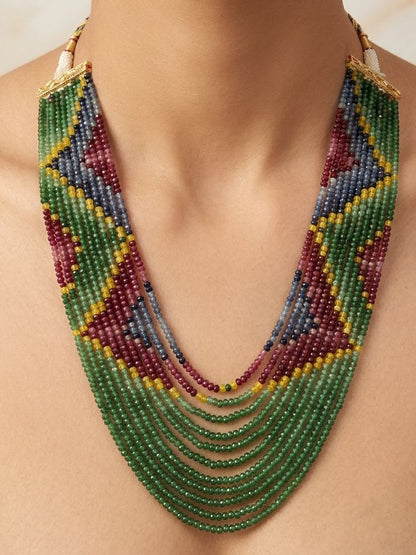 Multi Mala Semi Precious Gemstone Beads Mala 11 lines