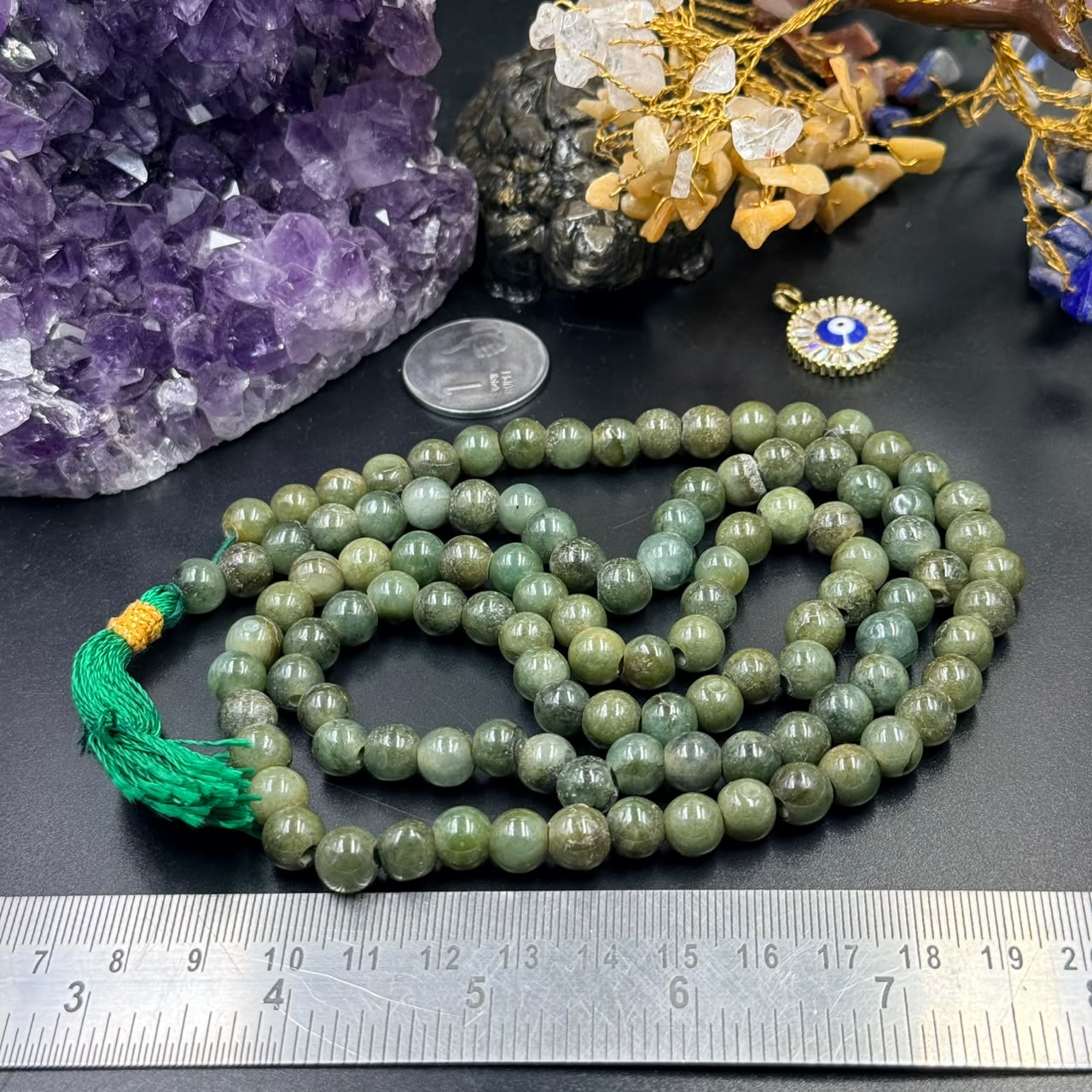 Nephrite Jade Commercial Quality Jaap Mala (Prosperity & Emotional Balance)
