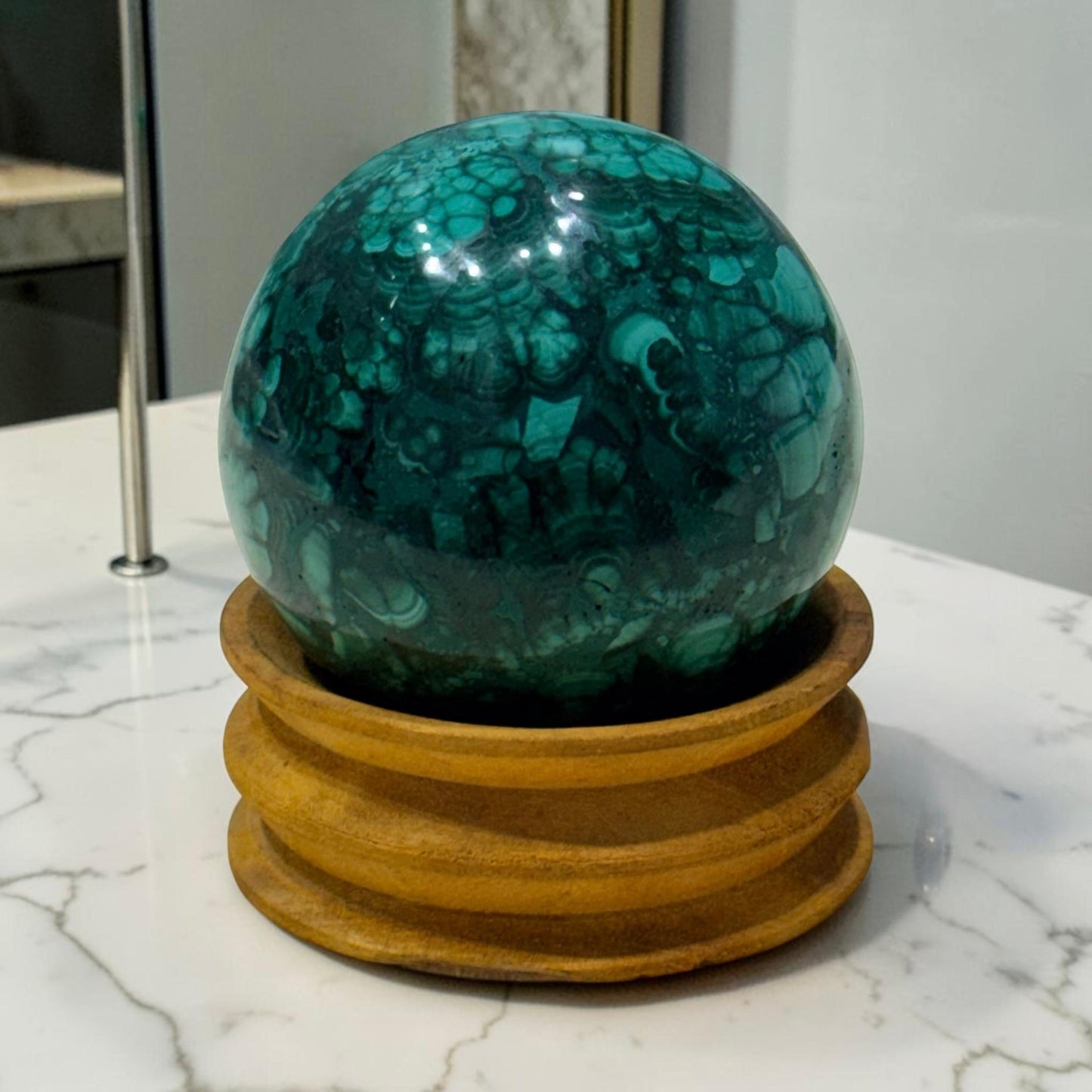 Malachite Sphere / Crystal Ball (Transformation and Protection)