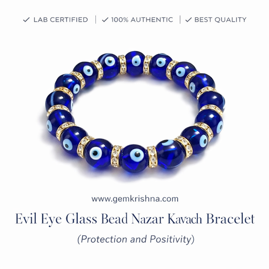 Evil Eye Glass Bead Nazar Kavach Bracelet (Protection and Positivity) premium GemKrishna product cover