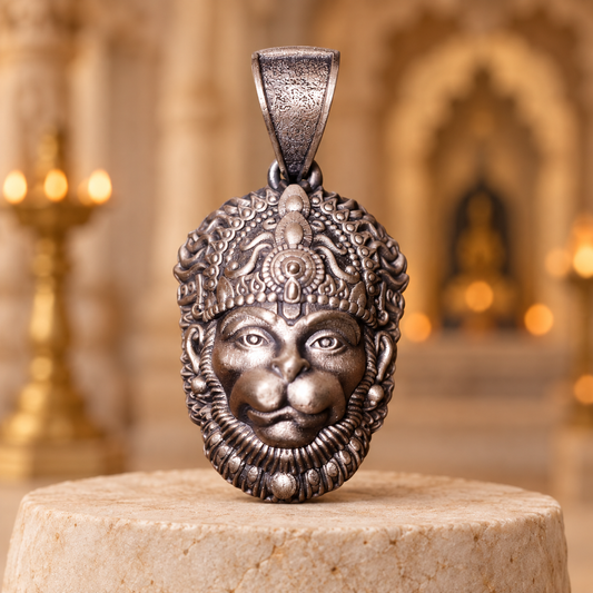 925 Silver Hanuman Ji Pendant – 9 g (Strength & Devotion)