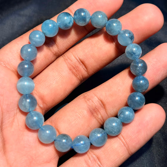 Devil Cat’s Eye Aquamarine Bracelet (Protection & Calm Clarity)