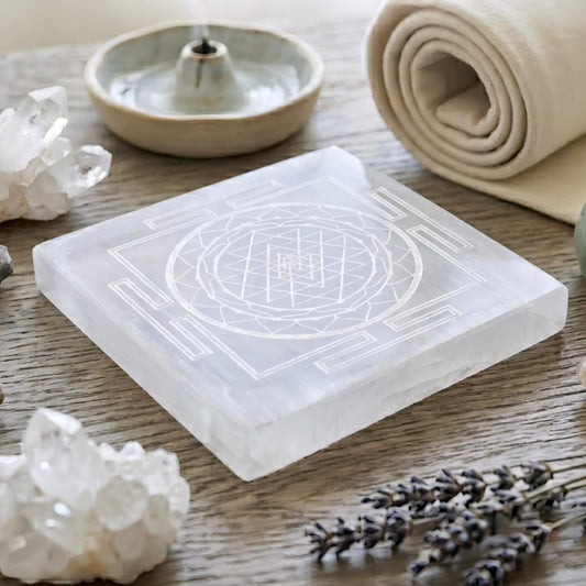 Natural Selenite 3 inch Plate Polished Square (Energy Cleansing and Peace)
