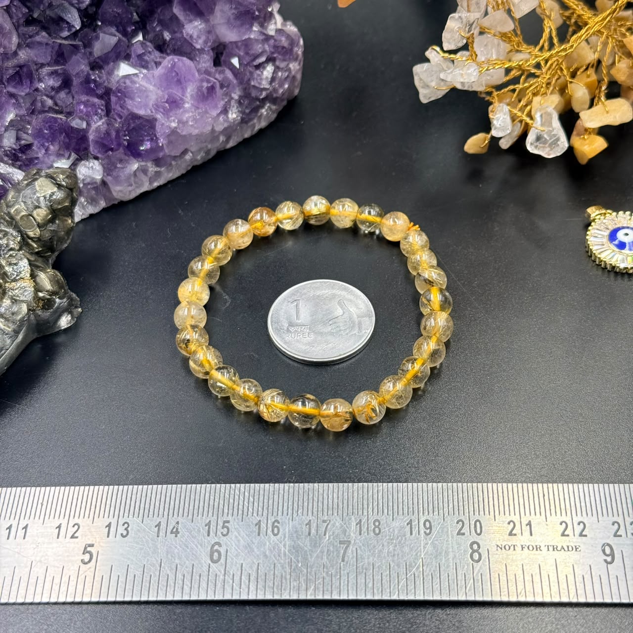 Golden Rutile Quartz Bracelet (Prosperity Crystal)