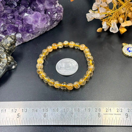Golden Rutile Quartz Bracelet (Prosperity Crystal)