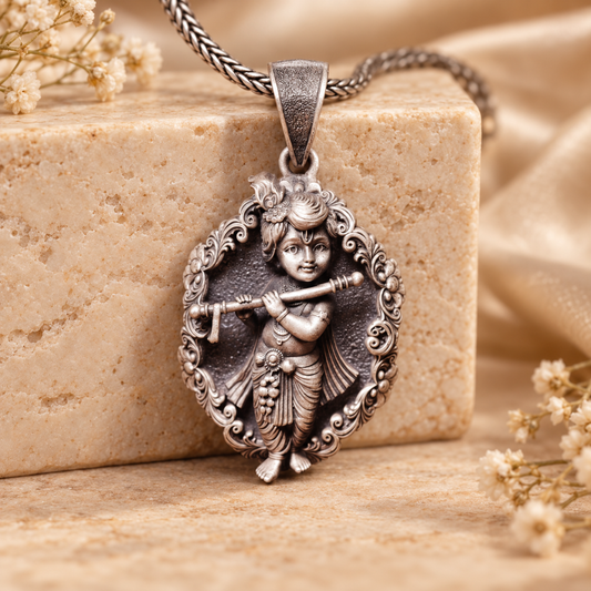 925 Silver Bal Krishna Pendant – 10 g (Love & Devotion)