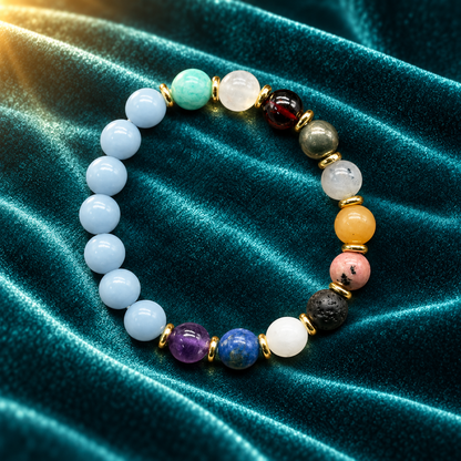 Calm, Courage & Balance Natural Gemstone Bracelet with GJSPC Certificate | GemKrishna