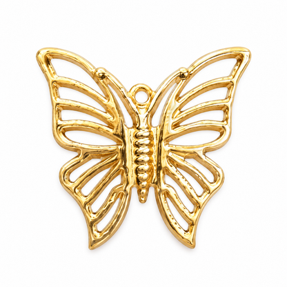 Golden Butterfly Charm – Openwork Transformation & Good Luck Pendant