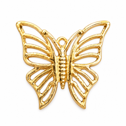 Golden Butterfly Charm – Openwork Transformation & Good Luck Pendant