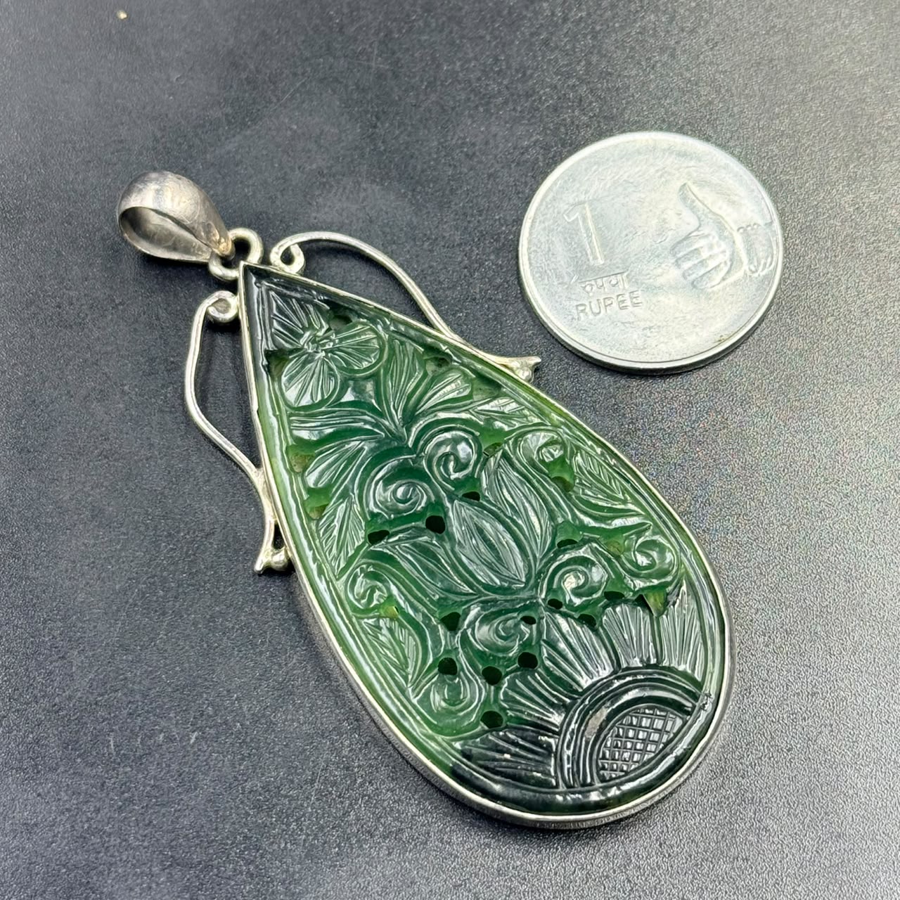 Natural Serpentine 925 Silver Locket (Protection and Growth)