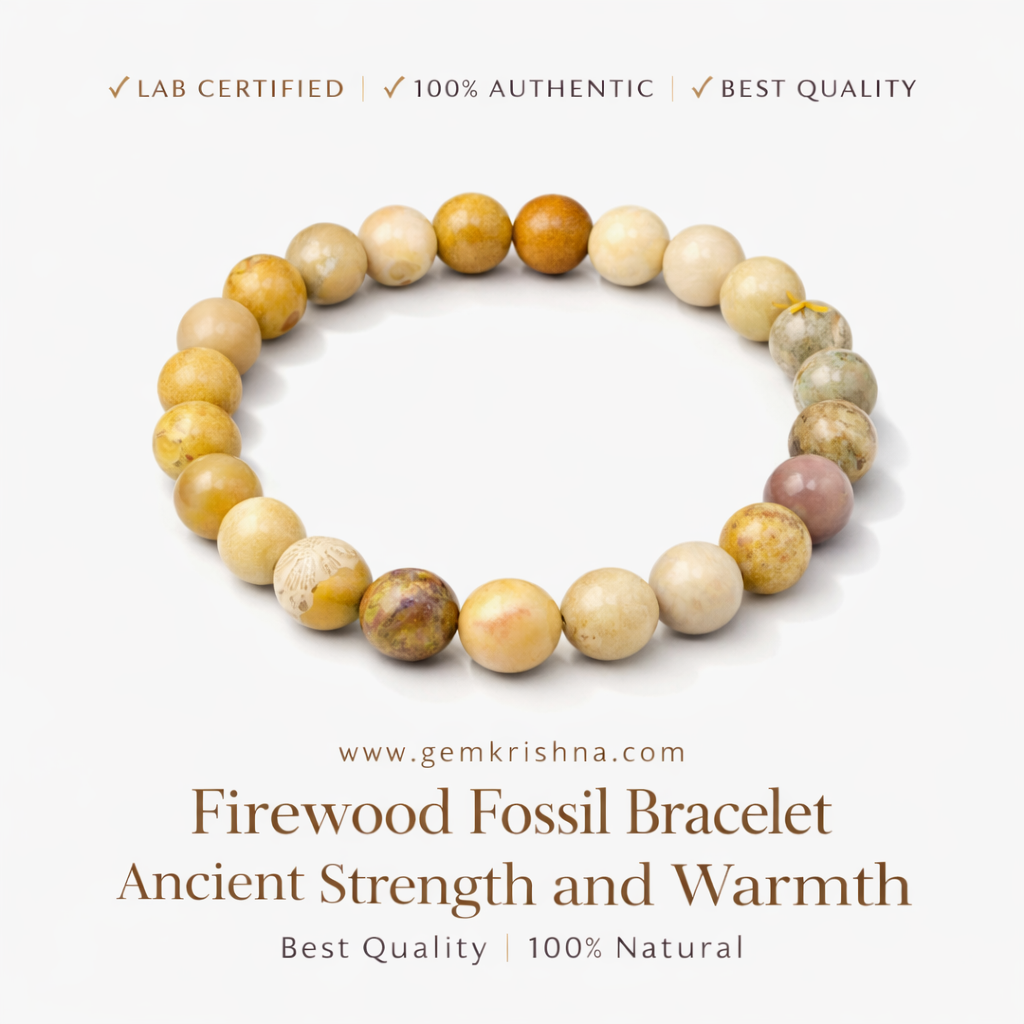 Firewood Fossil Bracelet | Ancient Strength and Warmth | Best Quality | 100% Natural premium GemKrishna product cover