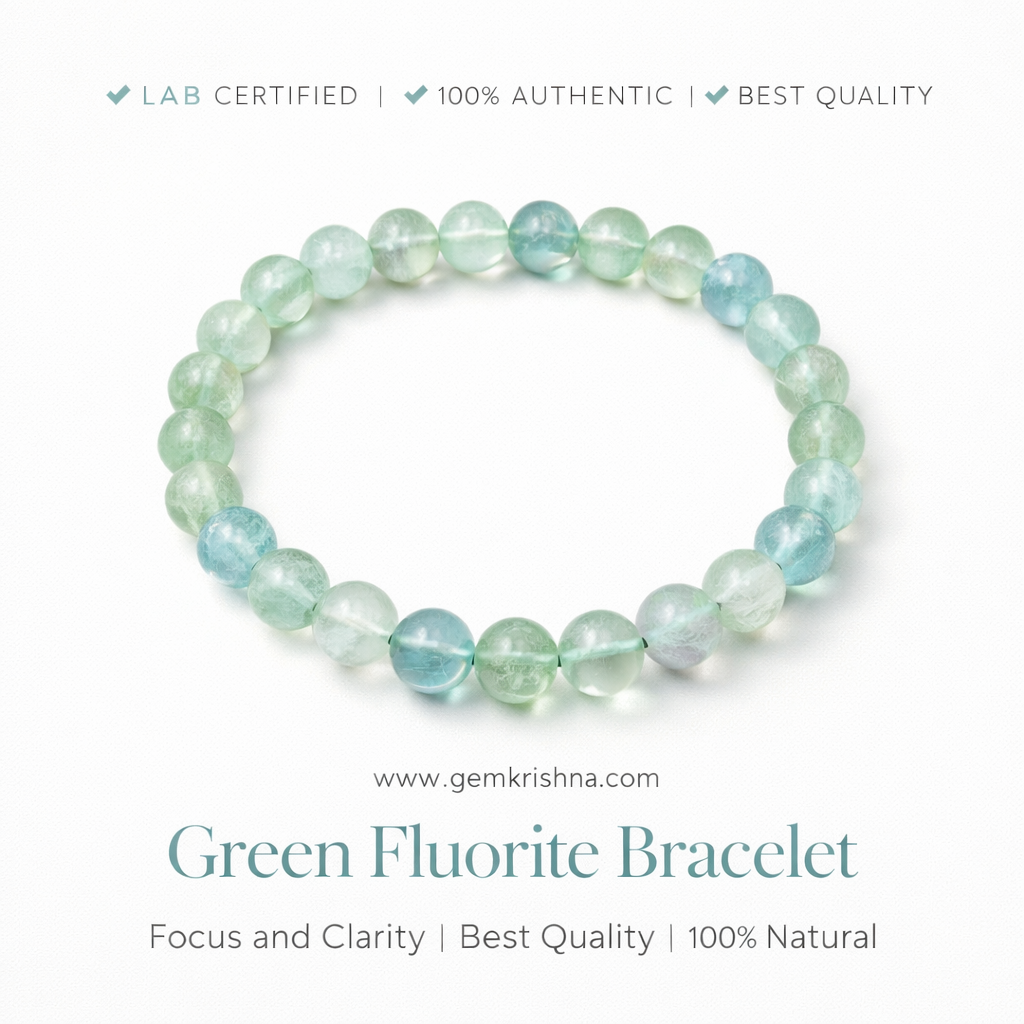 Green Fluorite Bracelet | Focus and Clarity | Best Quality | 100% Natural premium GemKrishna product cover