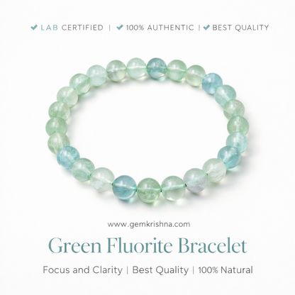 Green Fluorite Bracelet | Focus and Clarity | Best Quality | 100% Natural premium GemKrishna product cover