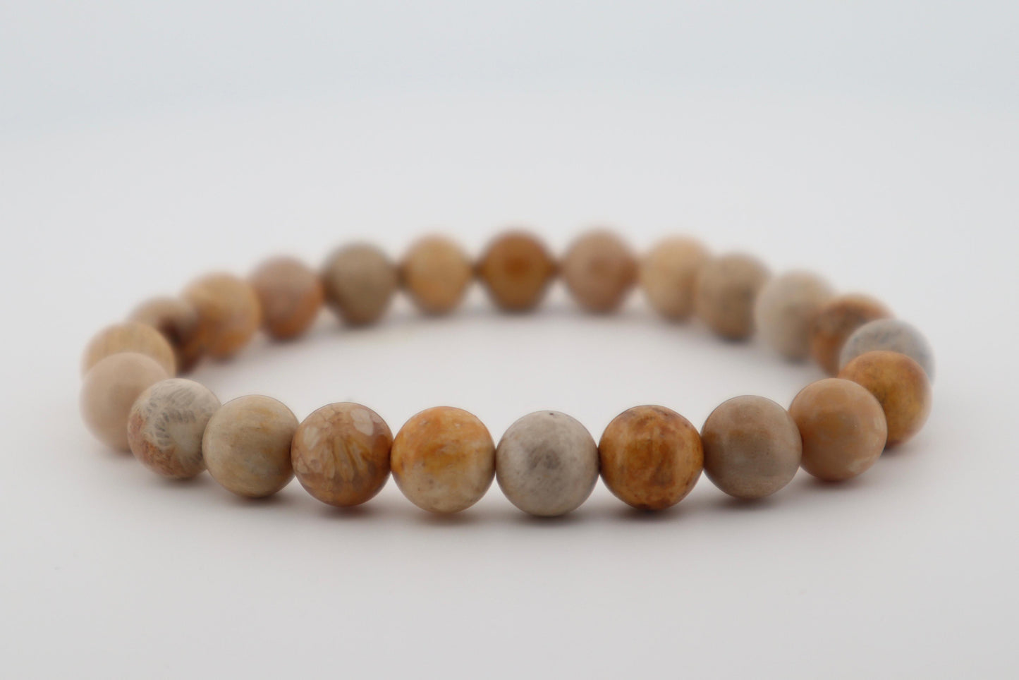 Certified  Fossil Coral Bracelet (emotional Healing And Peace
