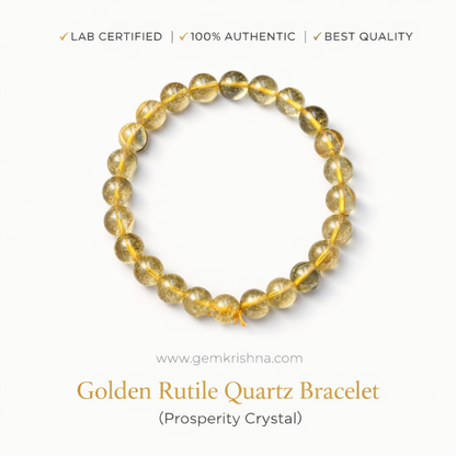Golden Rutile Quartz Bracelet (Prosperity Crystal) premium GemKrishna product cover