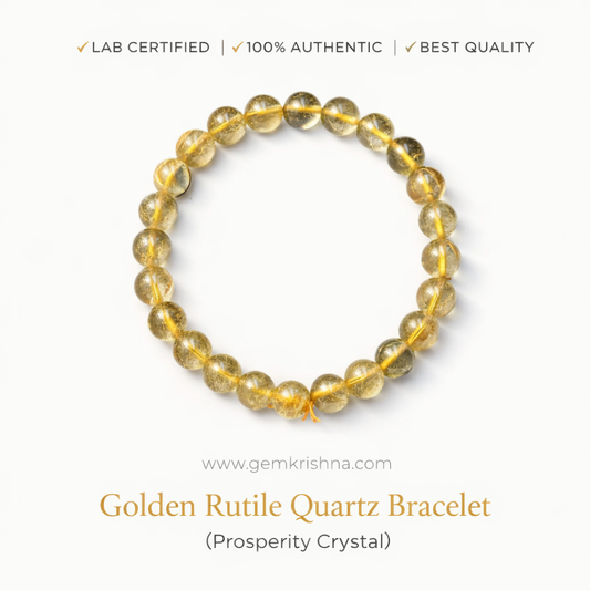 Golden Rutile Quartz Bracelet (Prosperity Crystal) premium GemKrishna product cover