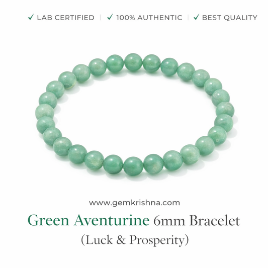 Green Aventurine 6mm Bracelet (Luck & Prosperity) premium GemKrishna product cover