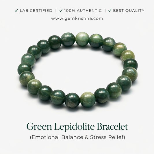 Green Lepidolite Bracelet (Emotional Balance & Stress Relief) premium GemKrishna product cover