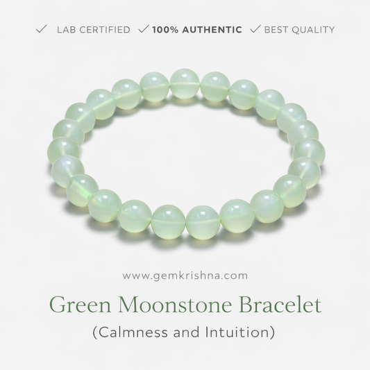 Green Moonstone Bracelet (Calmness and Intuition) premium GemKrishna product cover