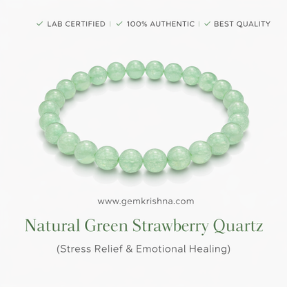 Natural Green Strawberry Quartz (Stress Relief & Emotional Healing) premium GemKrishna product cover