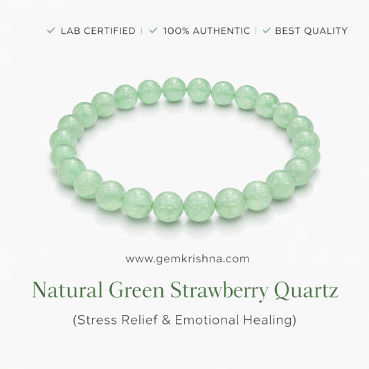 Natural Green Strawberry Quartz (Stress Relief & Emotional Healing) premium GemKrishna product cover