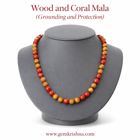 Grounding & Protection (Wood and Coral Jaap Mala) premium GemKrishna product cover