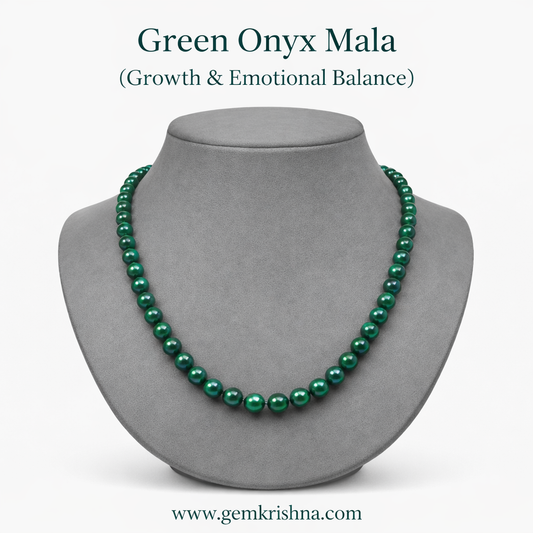 Growth & Emotional Balance (Green Onyx Jaap Mala) premium GemKrishna product cover