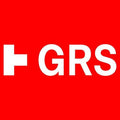 GRS logo on a red background