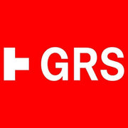 GRS logo on a red background