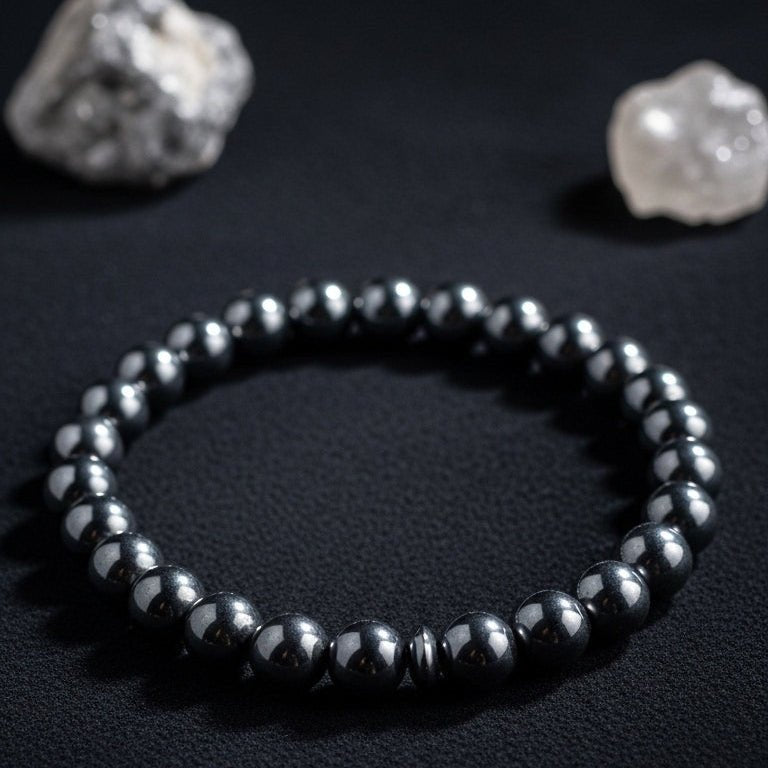 Hematite Bracelet 8mm Beads | Focus and Stability | Best Quality | 100% Natural - GemKrishna