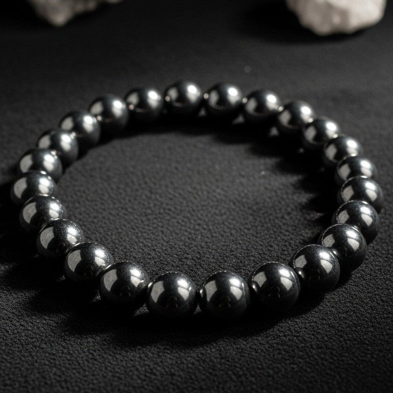 Hematite Bracelet 8mm Beads | Focus and Stability | Best Quality | 100% Natural - GemKrishna