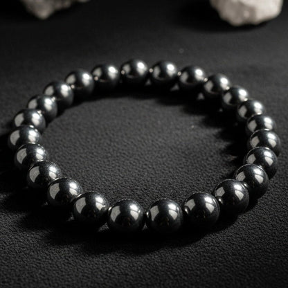 Hematite Bracelet 8mm Beads | Focus and Stability | Best Quality | 100% Natural - GemKrishna