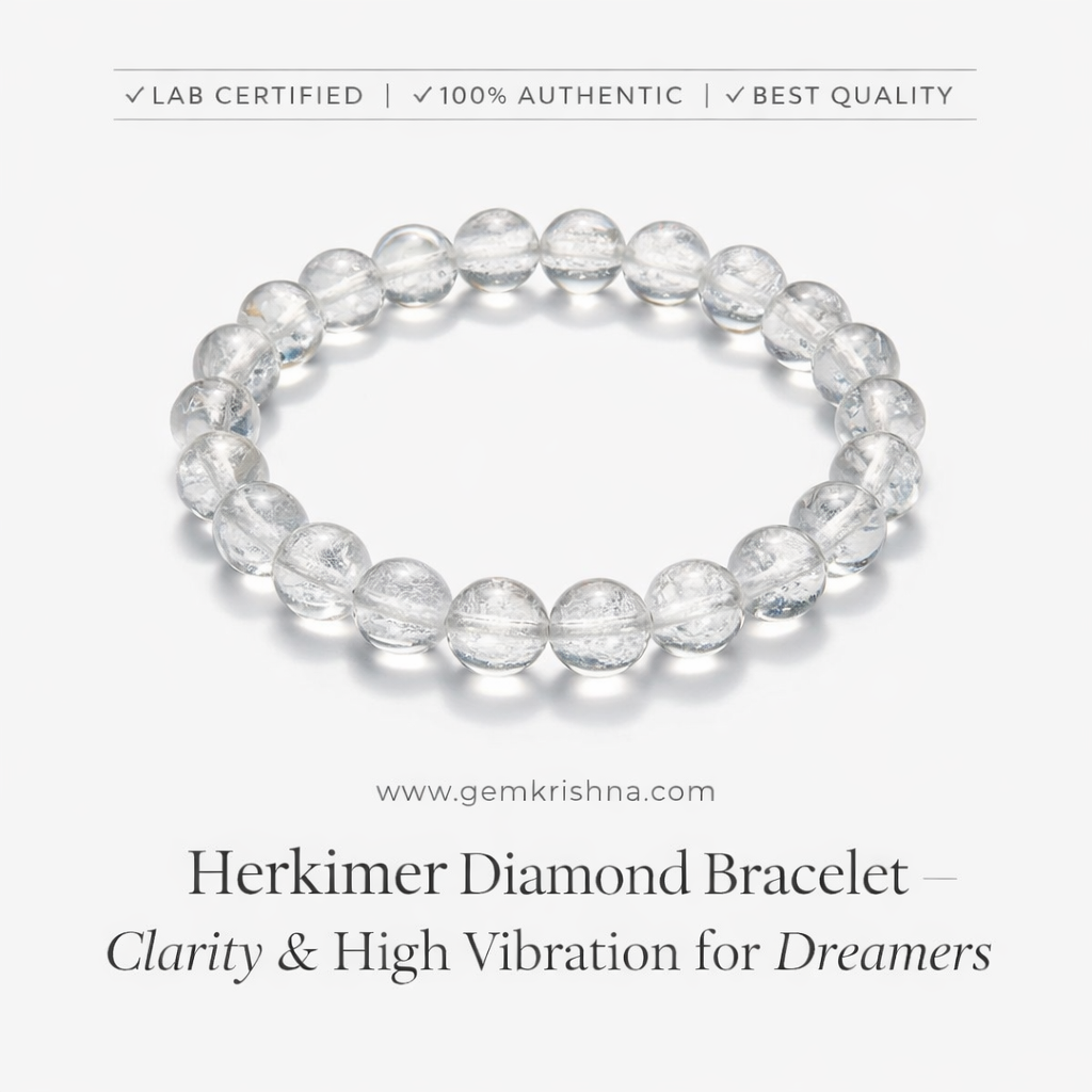 Herkimer Diamond Bracelet – Clarity & High Vibration for Dreamers premium GemKrishna product cover