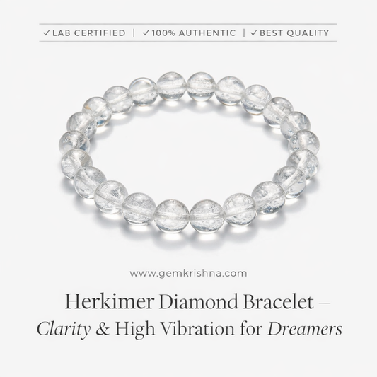 Herkimer Diamond Bracelet – Clarity & High Vibration for Dreamers premium GemKrishna product cover
