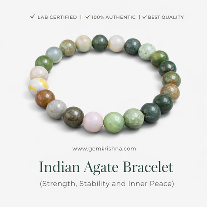 Indian Agate Bracelet (Strength, Stability and Inner Peace) premium GemKrishna product cover
