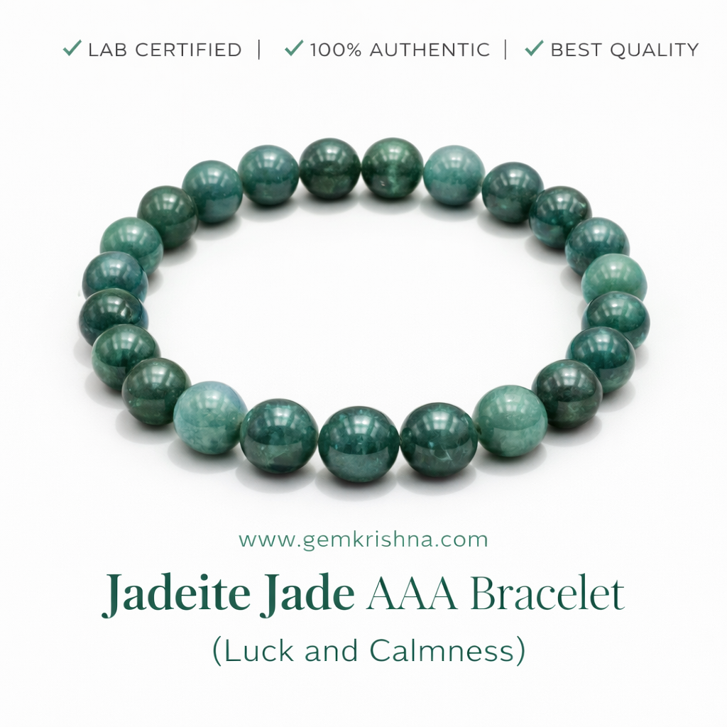 Jadeite Jade AAA Bracelet (Luck and Calmness) premium GemKrishna product cover