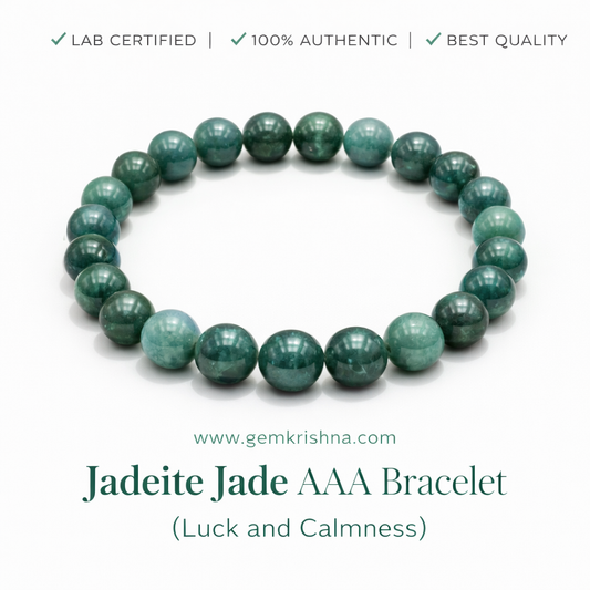 Jadeite Jade AAA Bracelet (Luck and Calmness) premium GemKrishna product cover