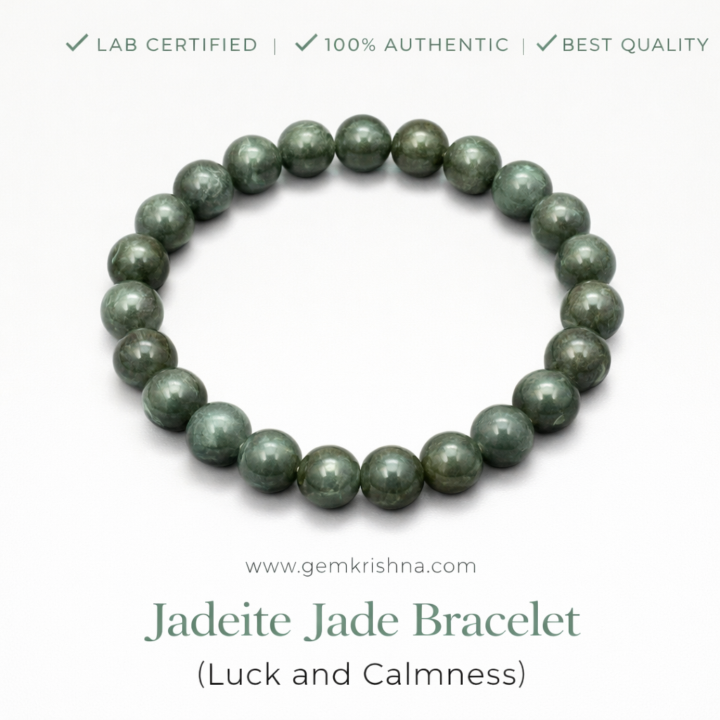 Jadeite Jade Bracelet (Luck and Calmness) premium GemKrishna product cover