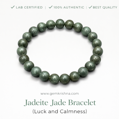 Jadeite Jade Bracelet (Luck and Calmness) premium GemKrishna product cover