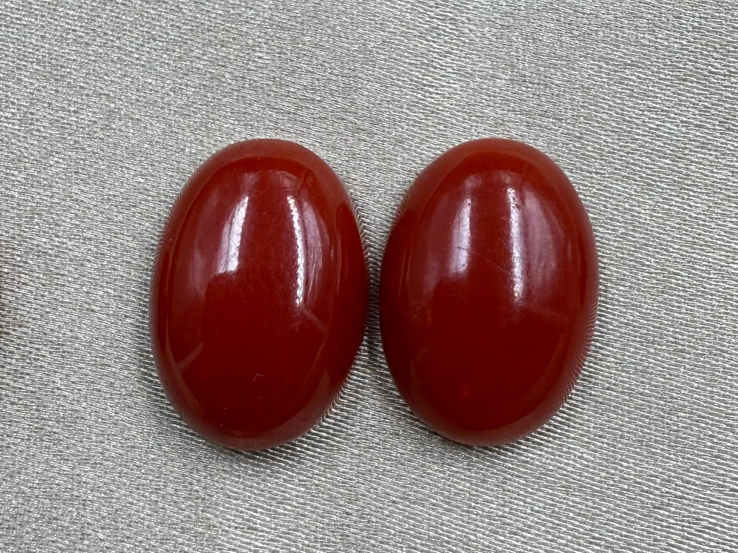 Natural Japanese Red Coral (Moonga)  Oval Shape Pair  10.15 Carat