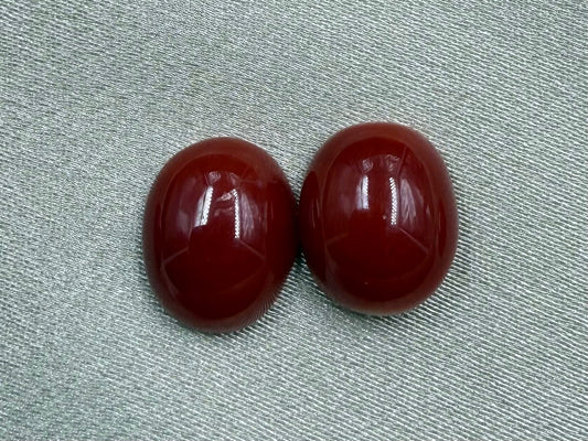 Natural Japanese Red Coral (Moonga)  Round Shape Pair  4.35 Carat