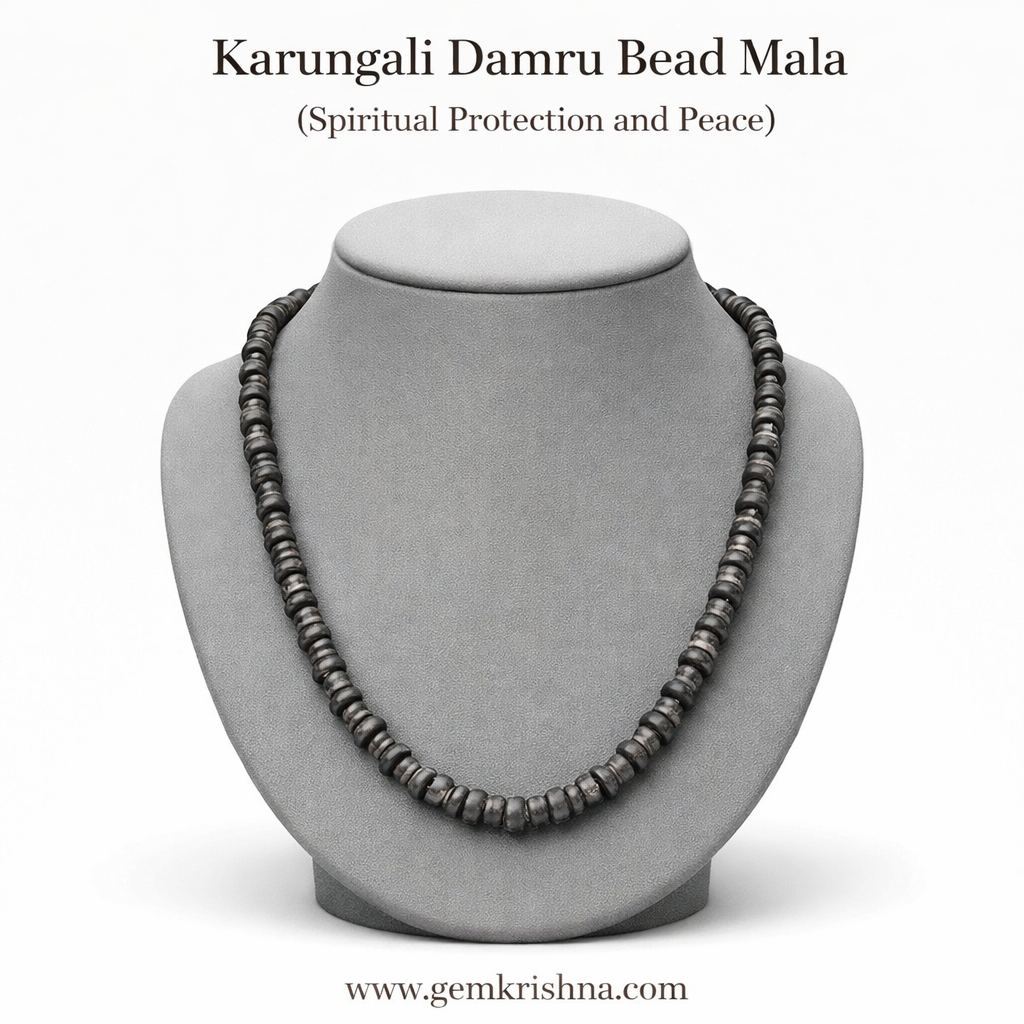 Karungali Damru Bead Jaap Mala (Spiritual Protection and Peace) premium GemKrishna product cover